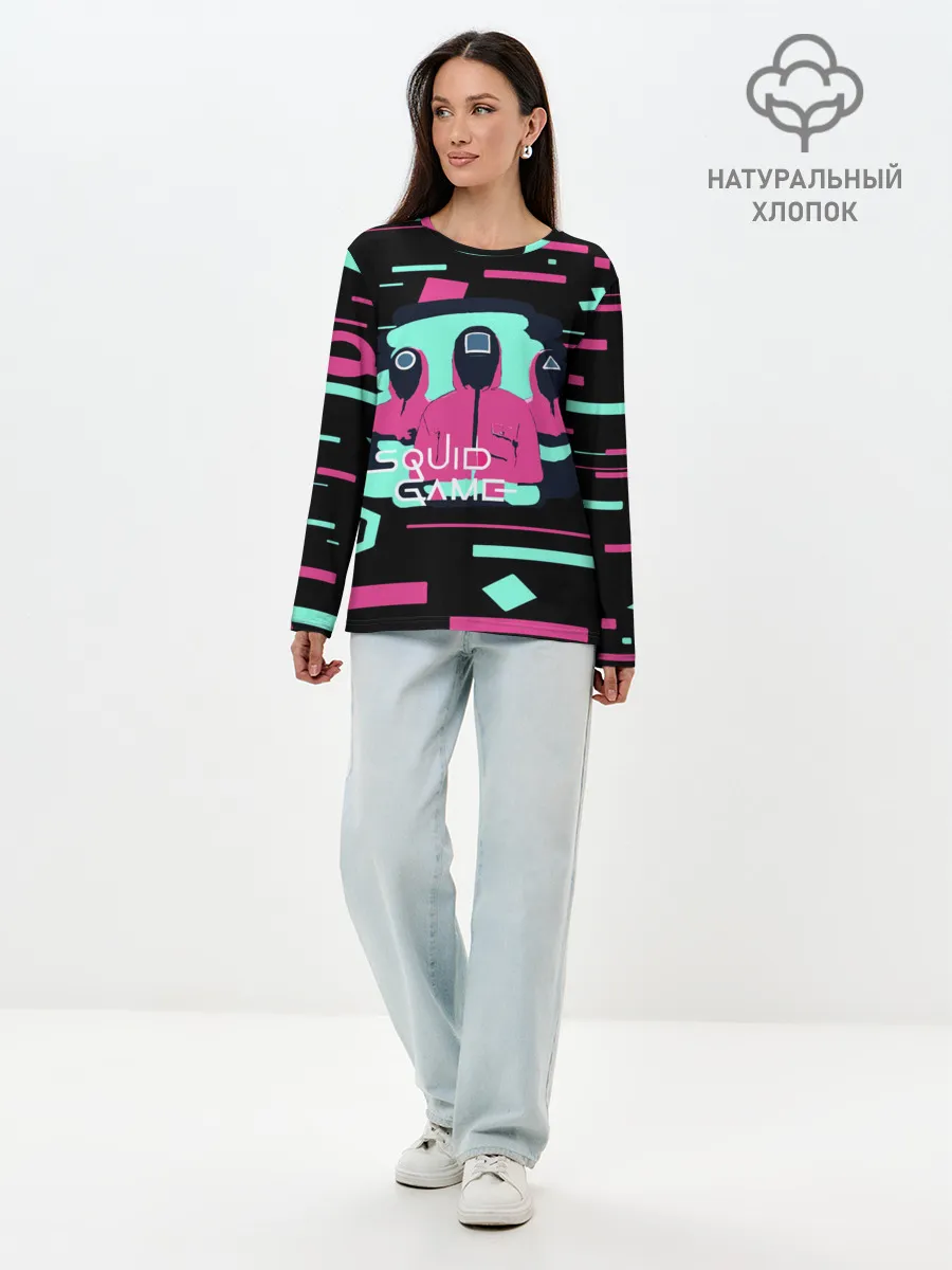 Лонгслив женский. Хлопок / Игра в кальмара |