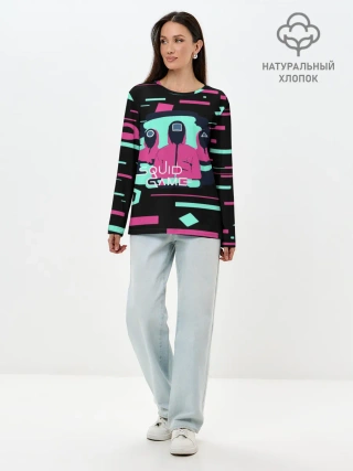 Лонгслив женский. Хлопок / Игра в кальмара |