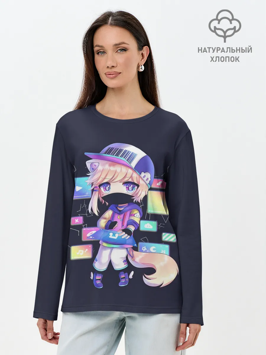 Лонгслив женский. Хлопок / DJ Males Buns