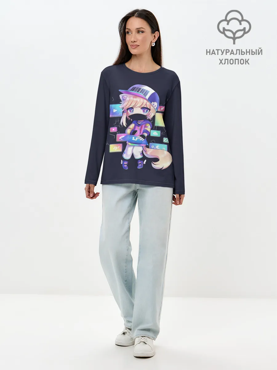 Лонгслив женский. Хлопок / DJ Males Buns