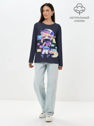 Лонгслив женский. Хлопок / DJ Males Buns