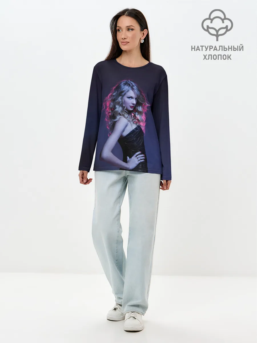 Лонгслив женский. Хлопок / Игривая Тейлор