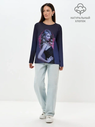 Лонгслив женский. Хлопок / Игривая Тейлор