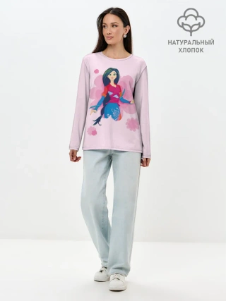 Лонгслив женский. Хлопок / Циркачка Мэй