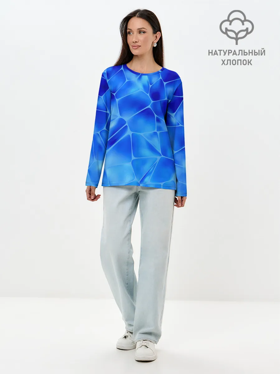 Лонгслив женский. Хлопок / Ice Under Water