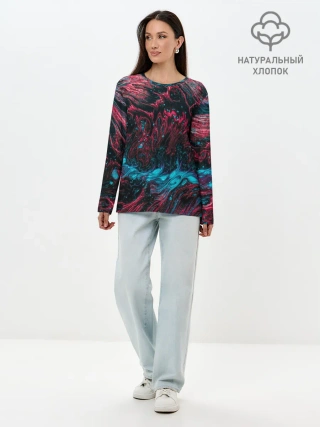 Лонгслив женский. Хлопок / Смешение