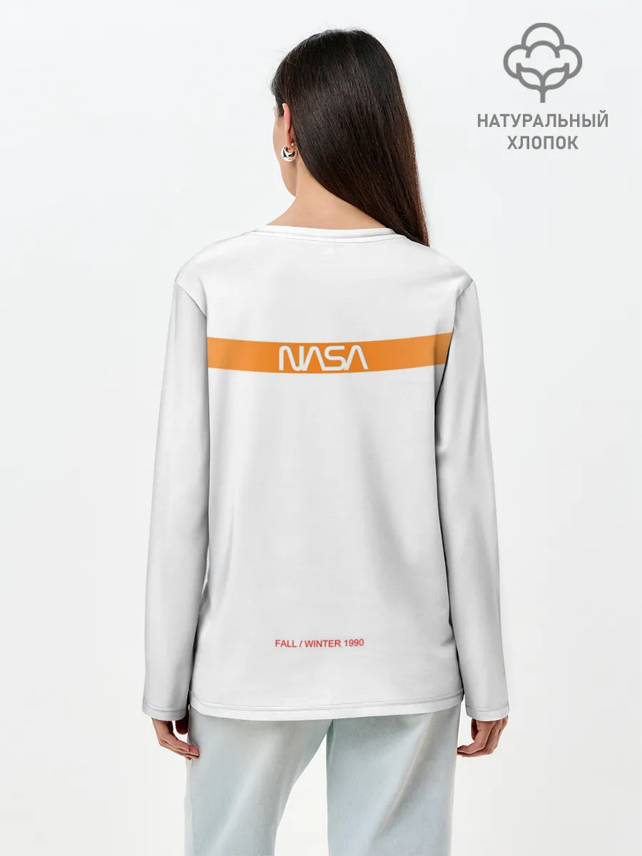 Лонгслив женский. Хлопок / NASA БЕЛАЯ ФОРМА | НАСА WHITE UNIFORM