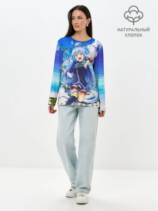 Лонгслив женский. Хлопок / Aqua Beach
