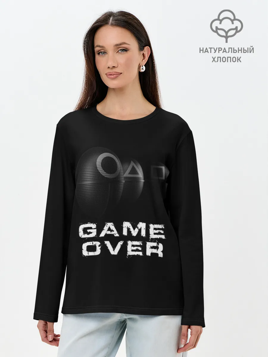 Лонгслив женский. Хлопок / ИГРА В КАЛЬМАРА GAME OVER