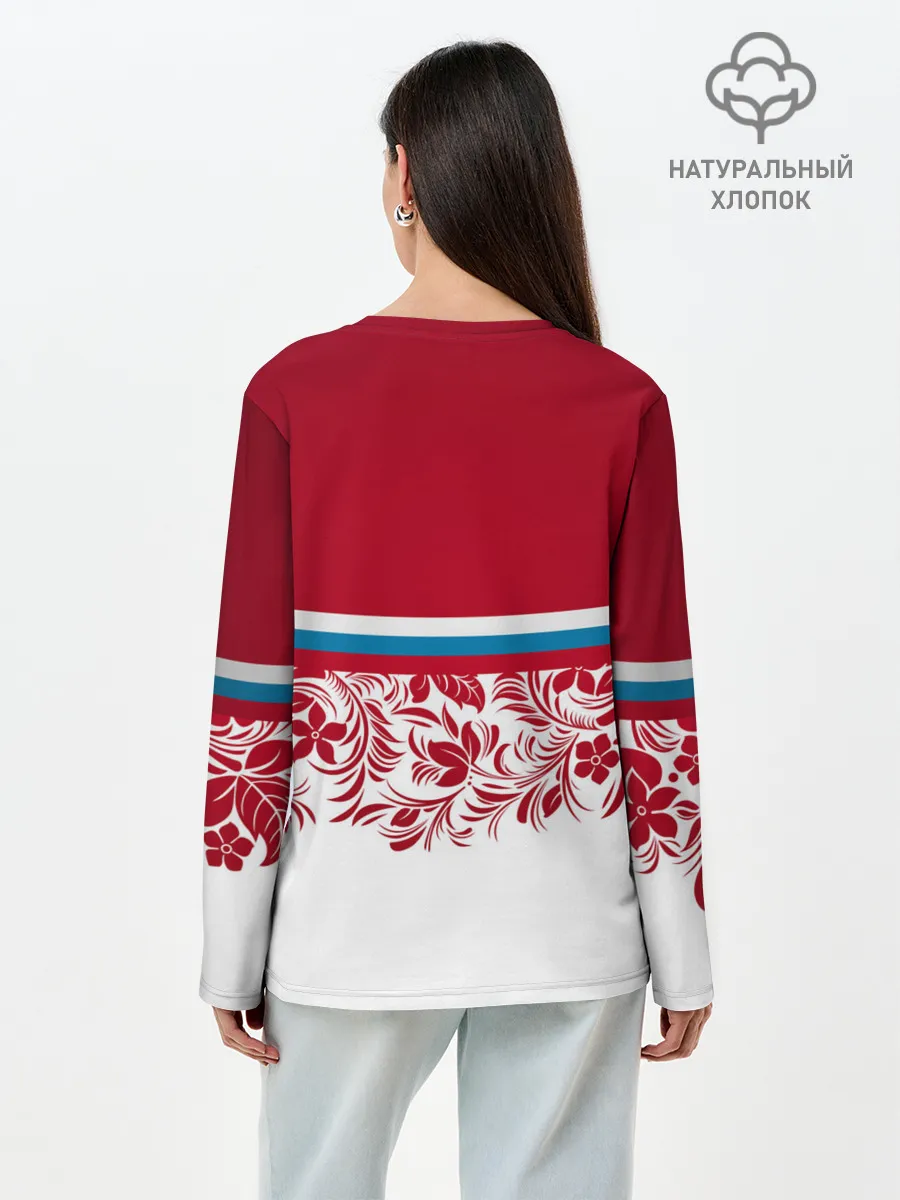 Лонгслив женский. Хлопок / Российский герб