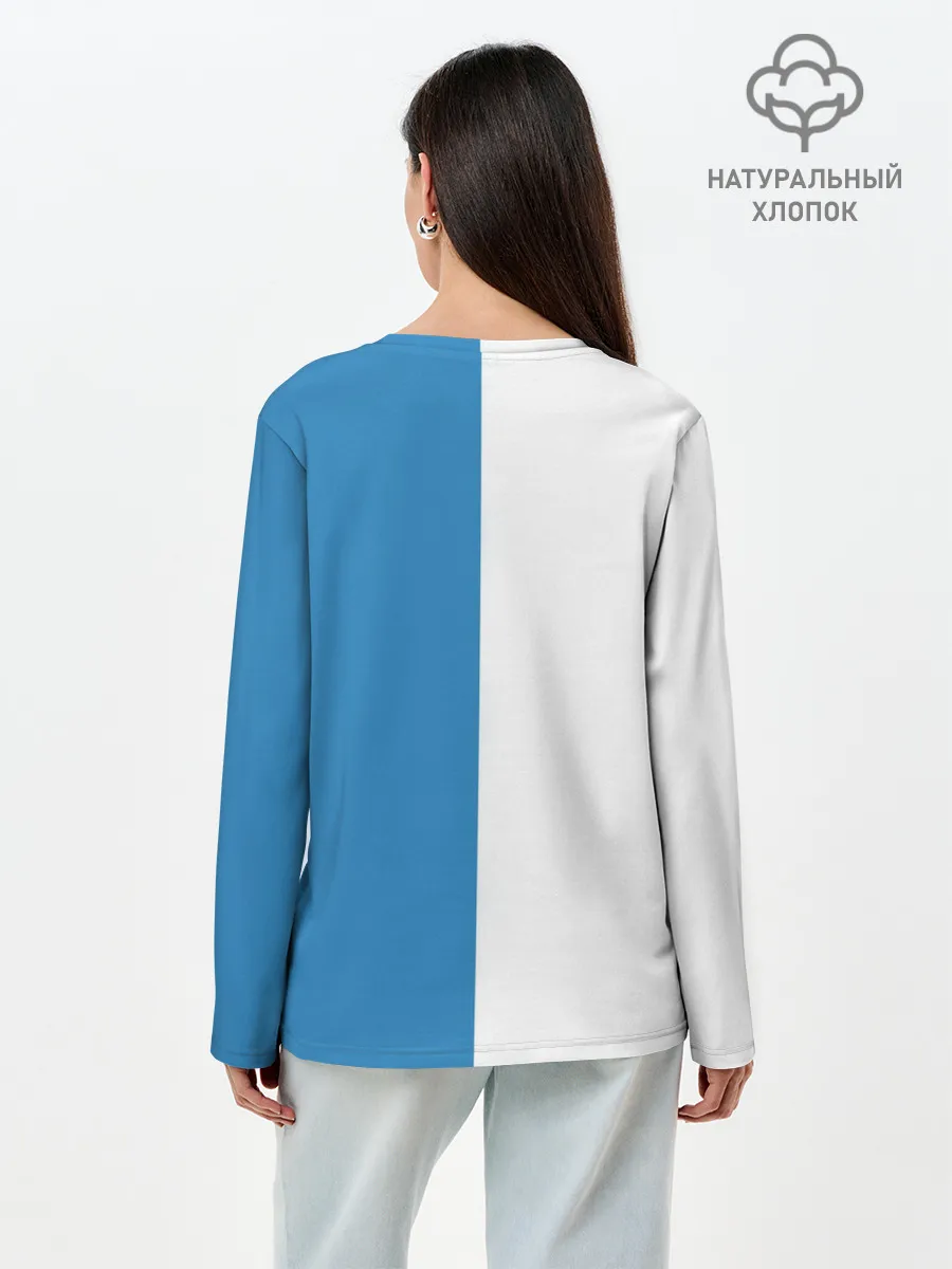 Лонгслив женский. Хлопок / Крутые Санта и Олень