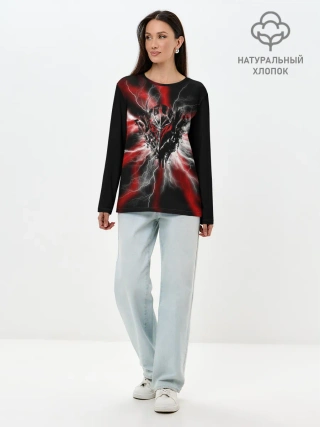 Лонгслив женский. Хлопок / Berserk разряд молнии