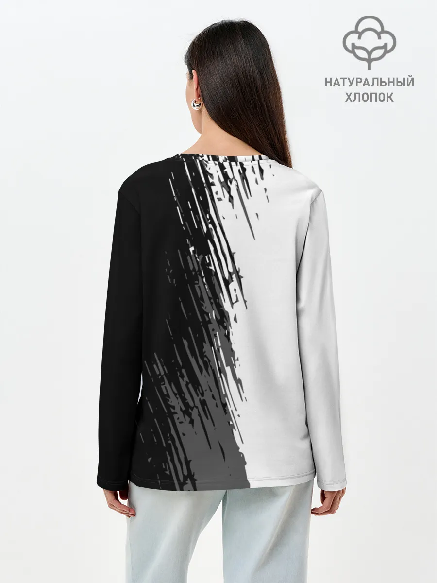 Лонгслив женский. Хлопок / Берсерк чёрной маска