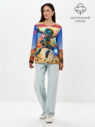 Лонгслив женский. Хлопок / Alien area 52