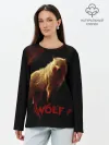 Лонгслив женский. Хлопок / Красный волк.