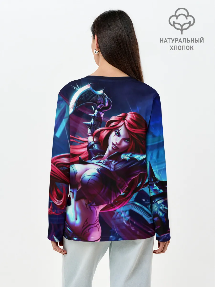 Лонгслив женский. Хлопок / Катарина League of legends