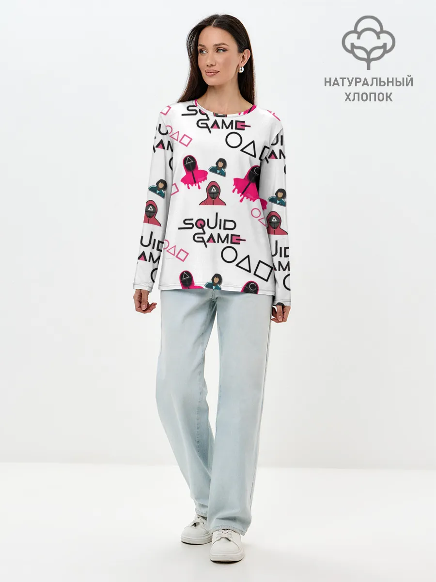 Лонгслив женский. Хлопок / игра в кальмара злодеи