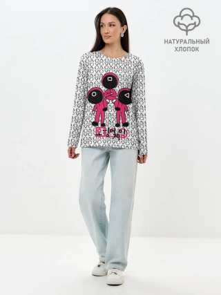 Лонгслив женский. Хлопок / Игра в кальмара / Squid Game/