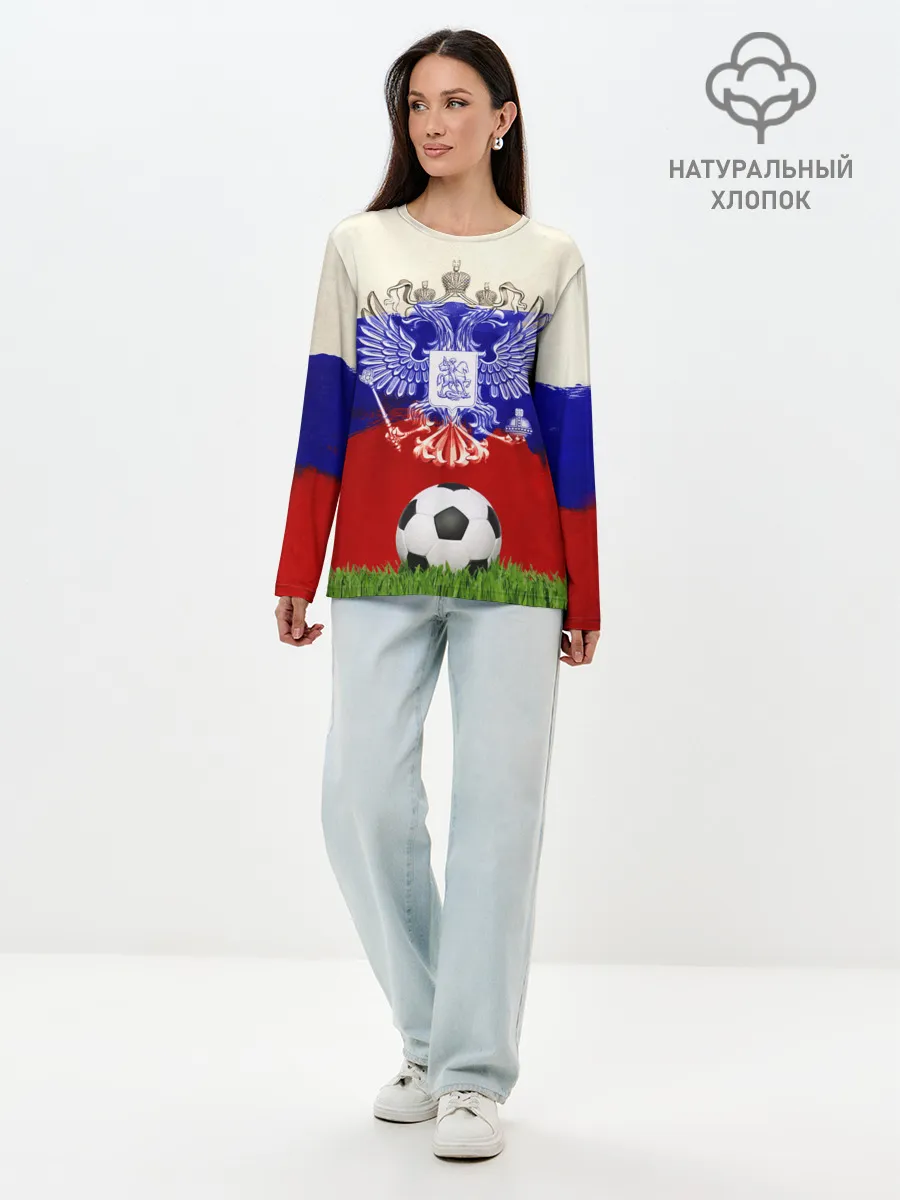 Лонгслив женский. Хлопок / Российский футбол