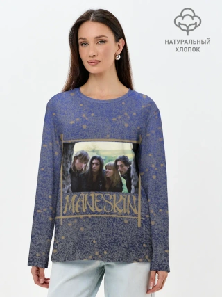 Лонгслив женский. Хлопок / Maneskin в серебре и золоте
