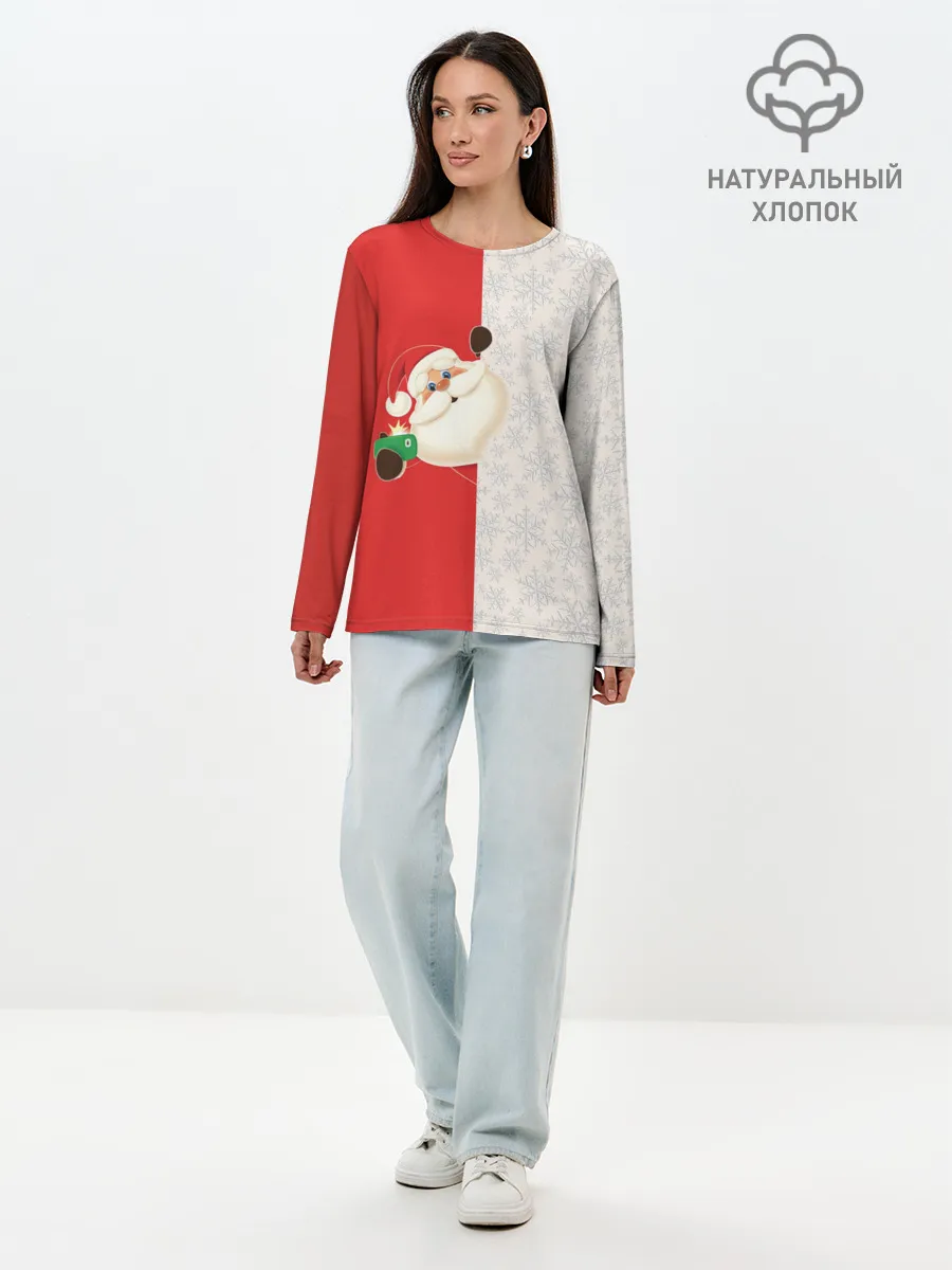 Лонгслив женский. Хлопок / Дед Мороз