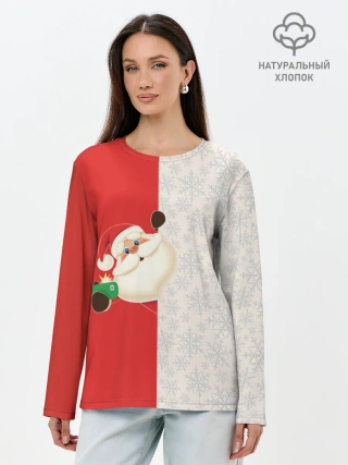 Лонгслив женский. Хлопок / Дед Мороз