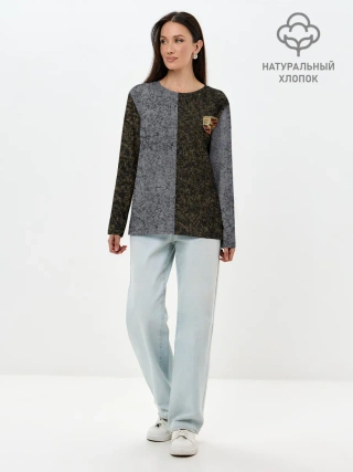 Лонгслив женский. Хлопок / Полярность металлических цветов