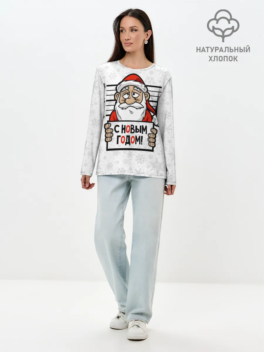 Лонгслив женский. Хлопок / С Новым годом! в заключении