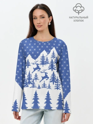 Лонгслив женский. Хлопок / Горные Олени