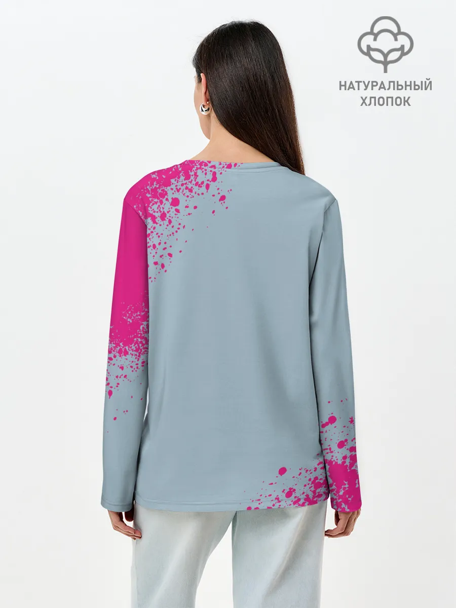 Лонгслив женский. Хлопок / 067 | Розовые брызги