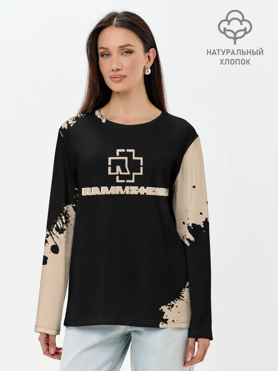 Лонгслив женский. Хлопок / RAMMSTEIN | Рамштайн Рок Лого