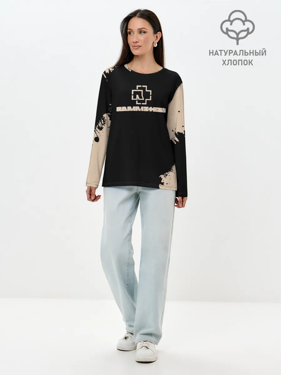 Лонгслив женский. Хлопок / RAMMSTEIN | Рамштайн Рок Лого