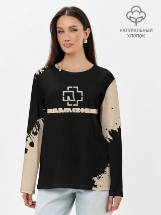 Лонгслив женский. Хлопок / RAMMSTEIN | Рамштайн Рок Лого
