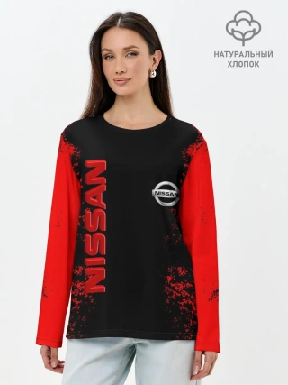 Лонгслив женский. Хлопок / NISSAN RED