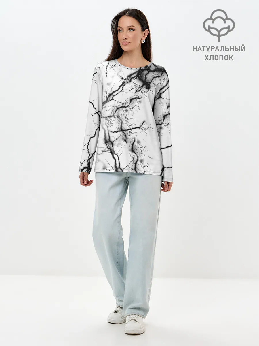 Лонгслив женский. Хлопок / нейронные связи