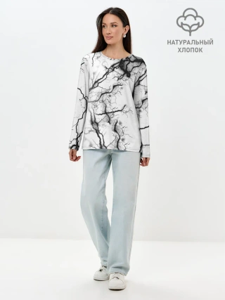 Лонгслив женский. Хлопок / нейронные связи