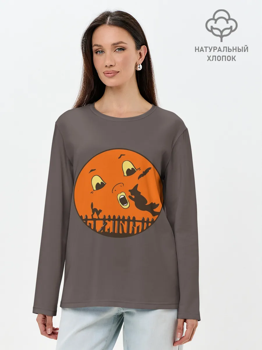 Лонгслив женский. Хлопок / Ожившая ночь