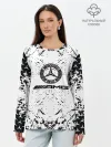 Лонгслив женский. Хлопок / Mercedes | брызги красок,
