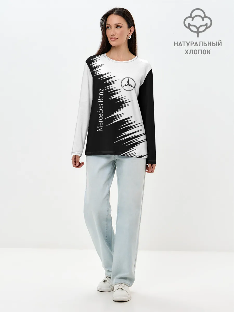 Лонгслив женский. Хлопок / mercedes benz