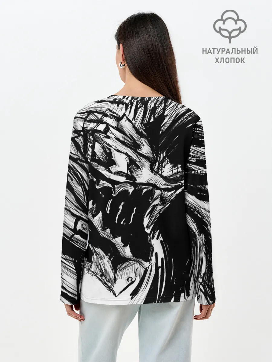 Лонгслив женский. Хлопок / БЕРСЕРК РИСУНОК | BERSERK