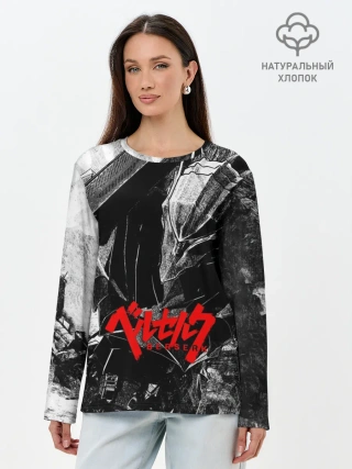 Лонгслив женский. Хлопок / BERSERK Ч/Б | БЕРСЕРК