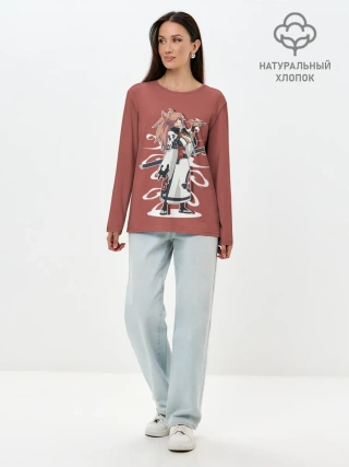 Лонгслив женский. Хлопок / Байкен