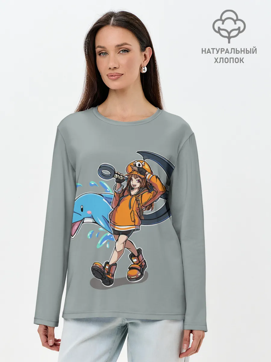 Лонгслив женский. Хлопок / May whith dolphin