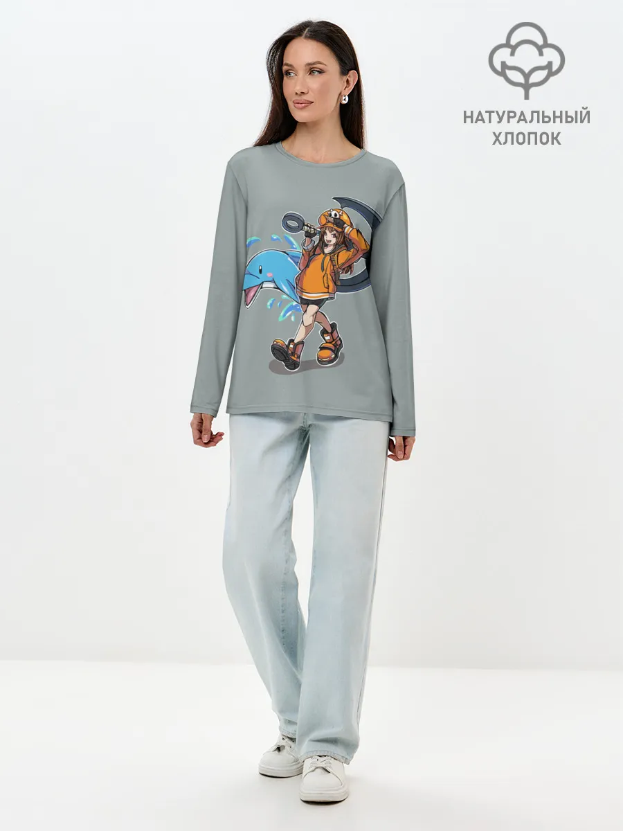 Лонгслив женский. Хлопок / May whith dolphin