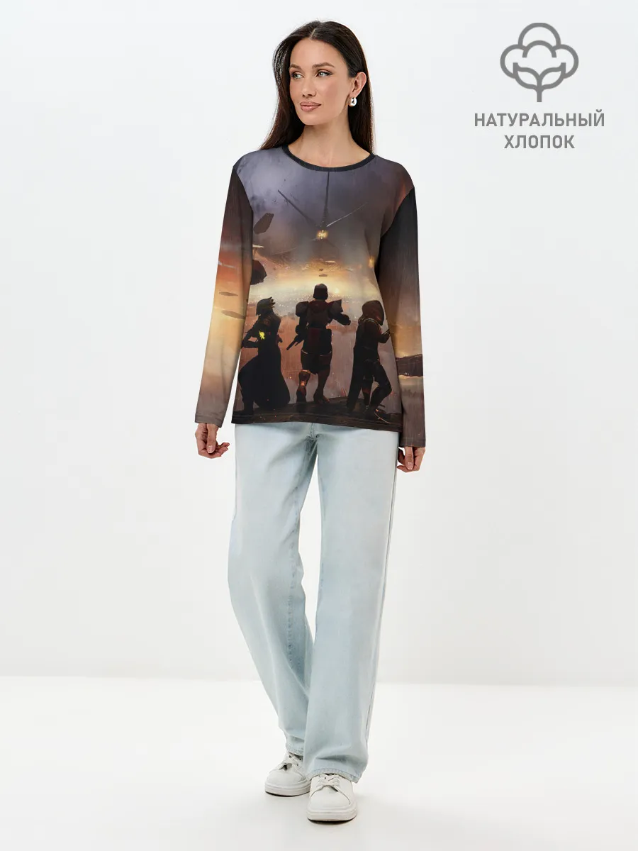 Лонгслив женский. Хлопок / DESTINY 2 ВОЙНА, СТРАЖИ