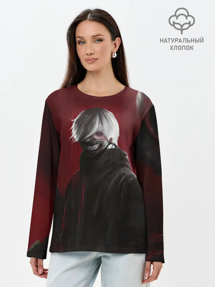 Лонгслив женский. Хлопок / TOKYO GHOUL | ТОКИЙСКИЙ ГУЛЬ ЩЮПАЛЬЦА