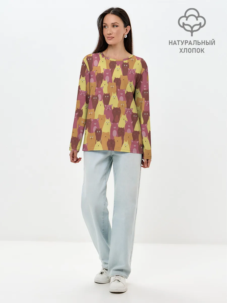 Лонгслив женский. Хлопок / BEAUTIFUL CATS