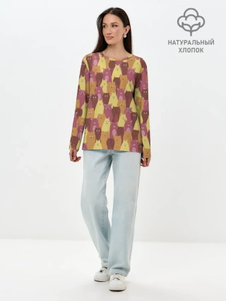 Лонгслив женский. Хлопок / BEAUTIFUL CATS