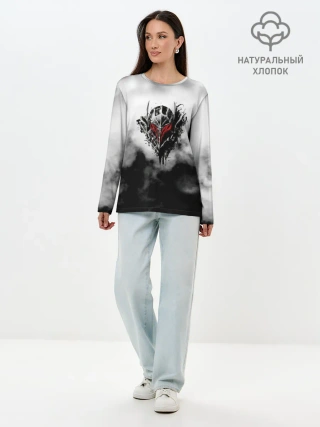 Лонгслив женский. Хлопок / Берсерк: Облачно.