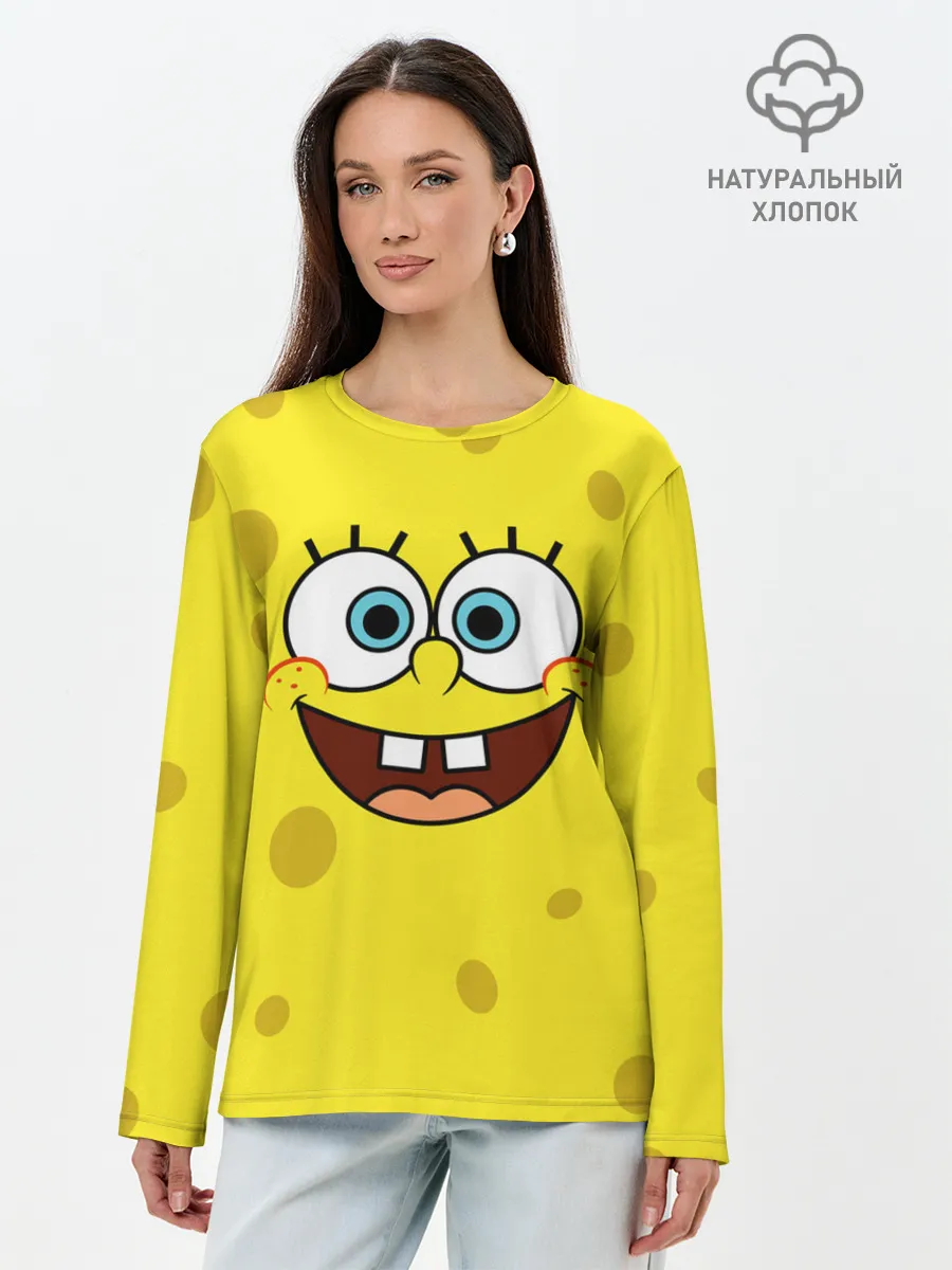 Лонгслив женский. Хлопок / Губка Боб / SpongeBob